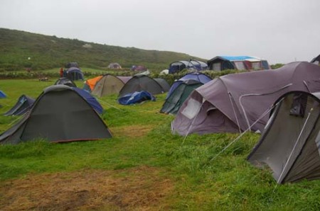 Tents in the wind